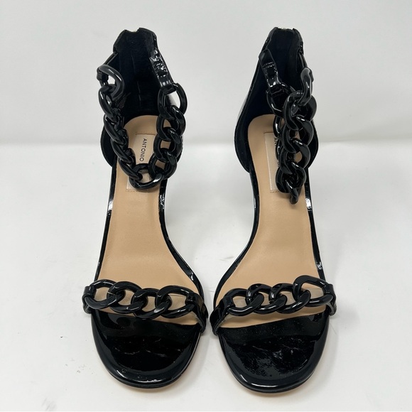 ANTONIO MELANI Glossy Black Chain Heels - Picture 5 of 10